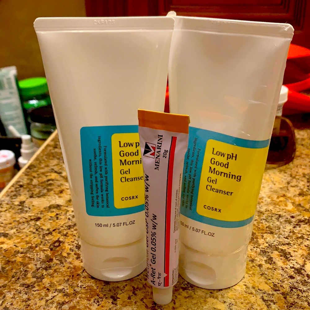 cos Rx cleanser.   Vitamin a gel (SOLD)